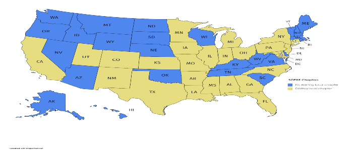 SOPHE Chapter map